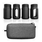 4-in-1 Silicone Wrapped Travel Glass Bottle Set