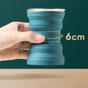 - Portable Silicone Folding Cup with Lid – 320ml