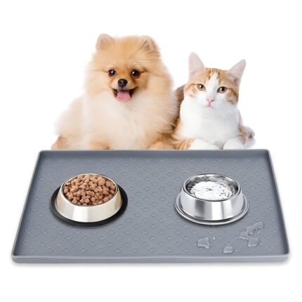 19x12in Silicone Pet Food Bowl Mat