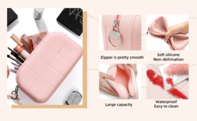 - The Silicone Makeup Bags with Zipper Durable