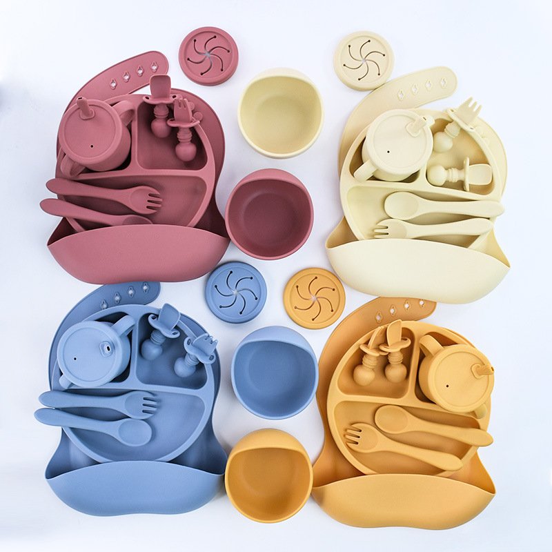 The Silicone Tableware Set (14) Premium Silicone Baby Tableware Set (8 pieces)