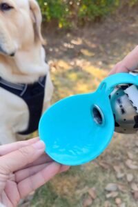 - 2-in-1 Portable Silicone Dog Water Bottle