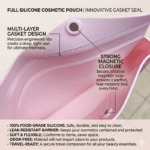Silicone Magnetic Travel Makeup Brush Bag - Image 3