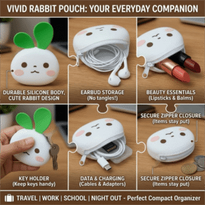 - Rabbit Silicone Zipper Pouch