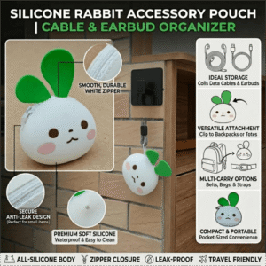 - Rabbit Silicone Zipper Pouch