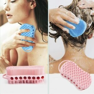 - 2 in 1 Silicone Bath Scrubber